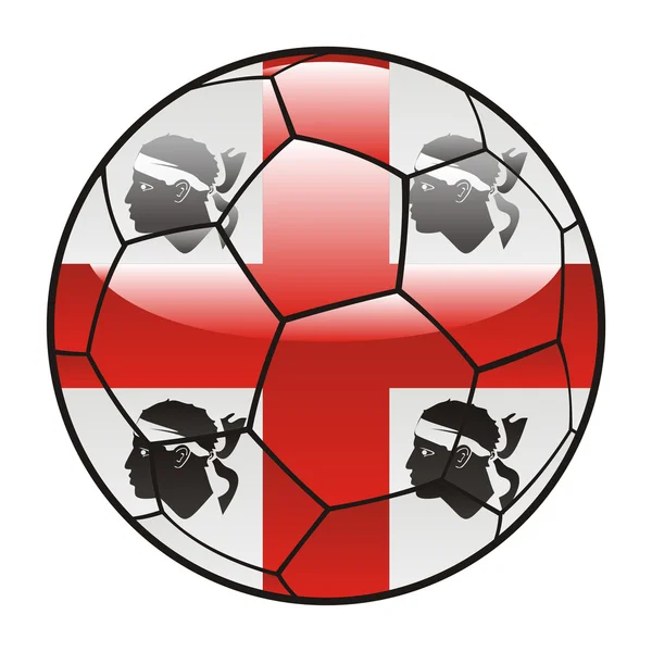 Drapeau Sardaigne sur ballon de football — Image vectorielle
