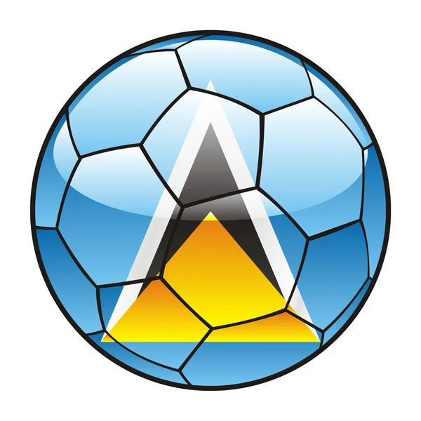 Bandeira de Santa Lúcia em bola de futebol — Vetor de Stock
