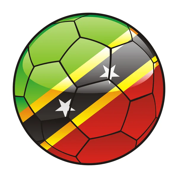 Drapeau Saint-Kitts-et-Nevis sur le ballon de football — Image vectorielle