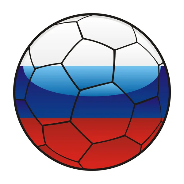 Russia bandiera sul pallone da calcio — Vettoriale Stock