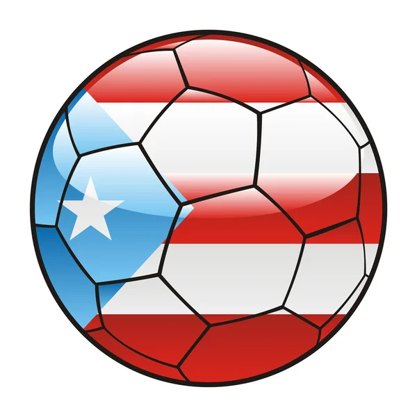 サッカー ボールのポルト プエルトリコ フラグ — ストックベクタ