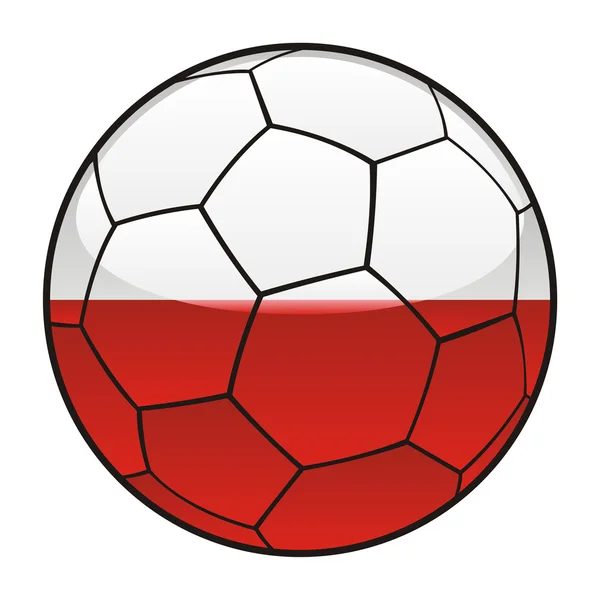 Drapeau Pologne sur ballon de football — Image vectorielle