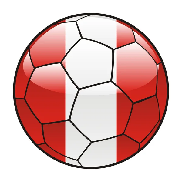 Bandera de Perú en pelota de fútbol — Vector de stock