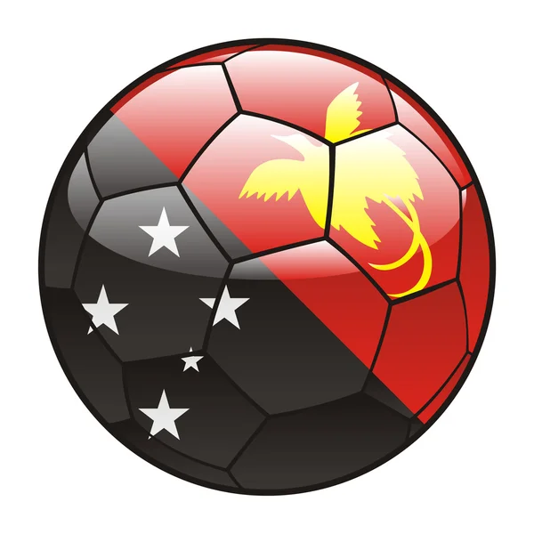 Papua-Nová guinea vlajka na fotbalový míč — Stockový vektor