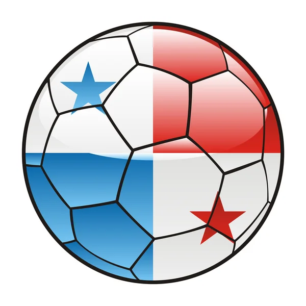 Drapeau de Panama sur ballon de football — Image vectorielle