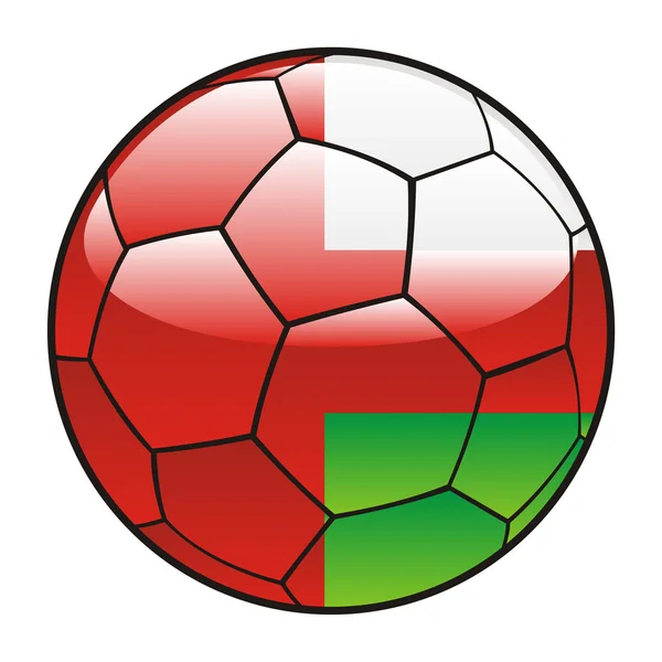 Bandeira de Omã na bola de futebol — Vetor de Stock