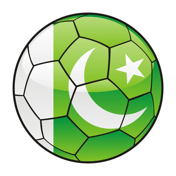 Vlajka Pákistánu na fotbalový míč — Stockový vektor