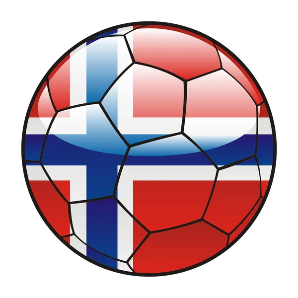 Bandeira da Noruega em bola de futebol — Vetor de Stock