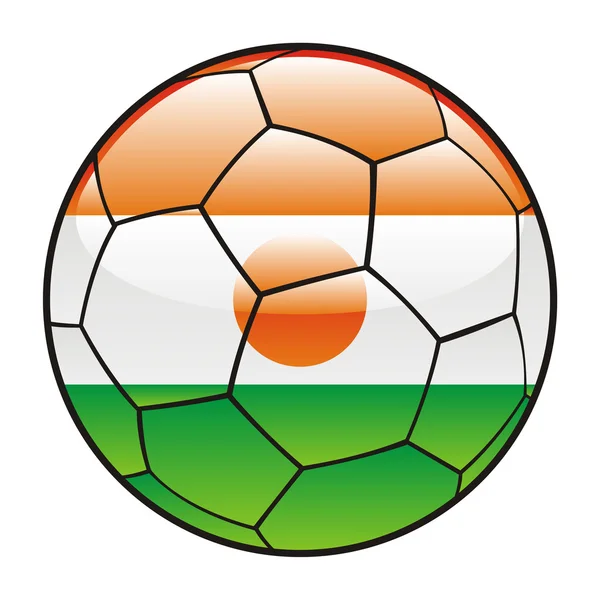 Drapeau Niger sur ballon de football — Image vectorielle