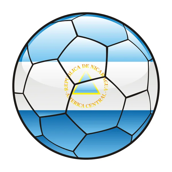 Bandera de Nicaragua en pelota de fútbol — Archivo Imágenes Vectoriales