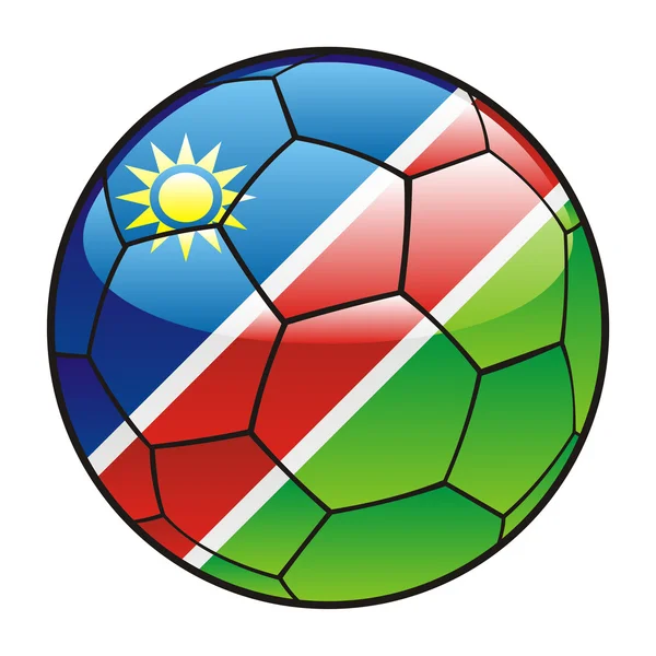 Vlajka Namibie na fotbalový míč — Stockový vektor