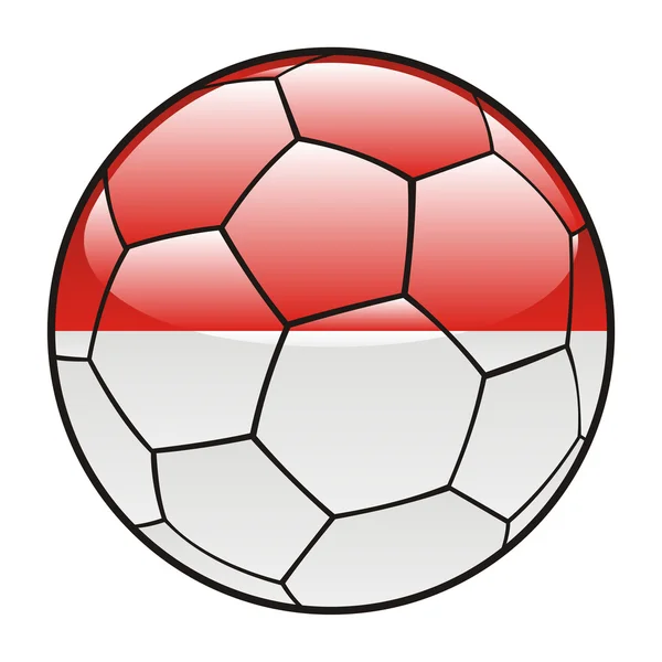 Vlajka Monaka na fotbalový míč — Stockový vektor