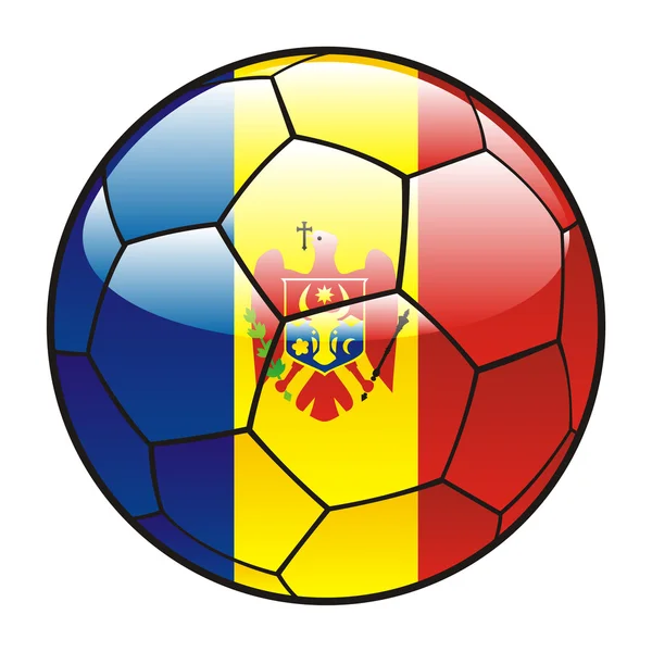 Moldova flag on soccer ball — Stock Vector