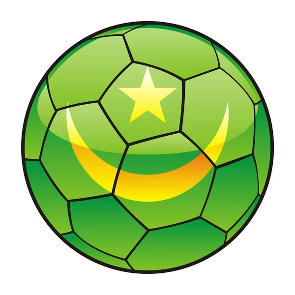 Bandiera Mauritania sul pallone da calcio — Vettoriale Stock