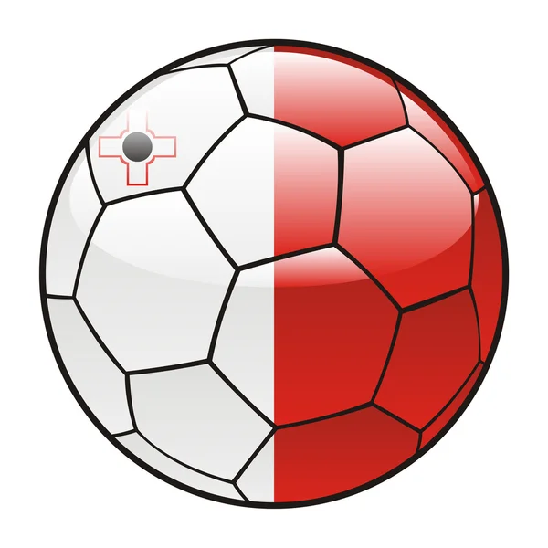 Malta bandiera sul pallone da calcio — Vettoriale Stock
