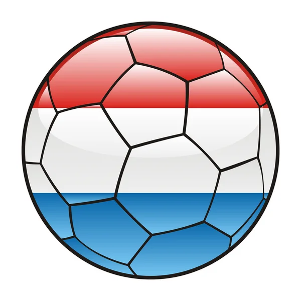 Bandera de Luxemburgo en pelota de fútbol — Vector de stock