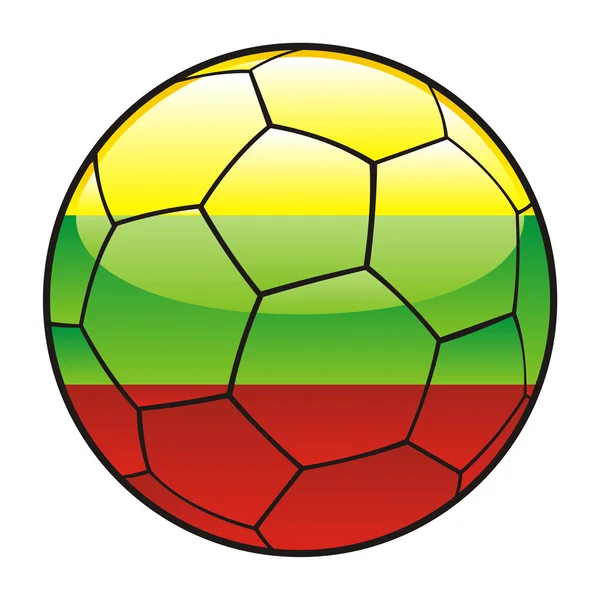 Vlajka Litvy na fotbalový míč — Stockový vektor
