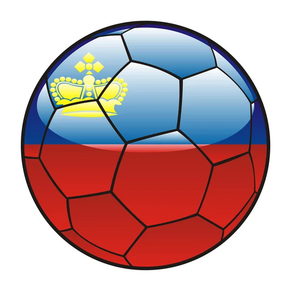 Liechtenstein bandiera sul pallone da calcio — Vettoriale Stock