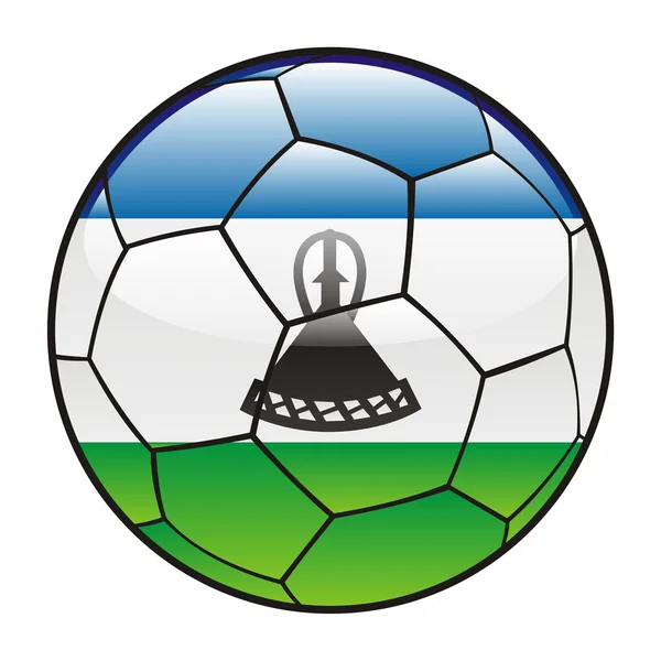 Drapeau du Lesotho sur ballon de football — Image vectorielle