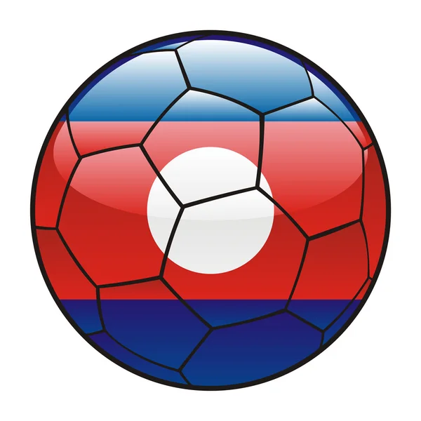 Bandera de Laos en pelota de fútbol — Vector de stock