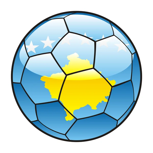 Kosovo vlag op voetbal — Stockvector
