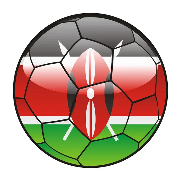 肯尼亚国旗上足球球 — 图库矢量图片