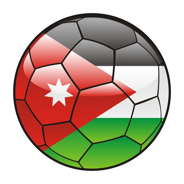 Jordanische Fahne auf Fußball — Stockvektor