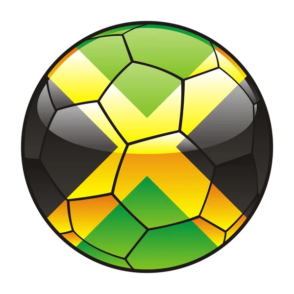 Bandeira da Jamaica em bola de futebol — Vetor de Stock