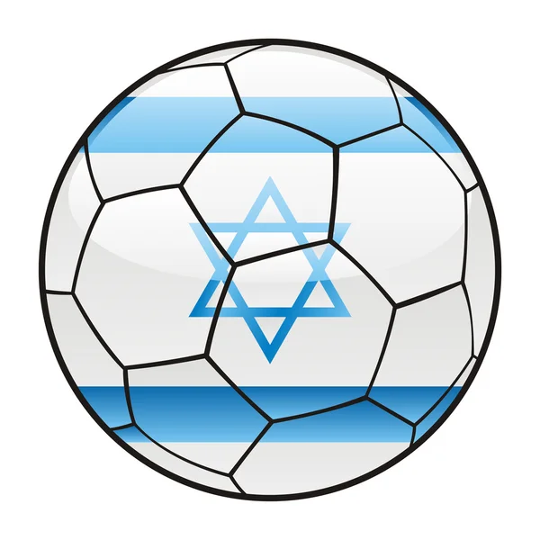 サッカー ボールの上のイスラエル共和国の旗 — ストックベクタ