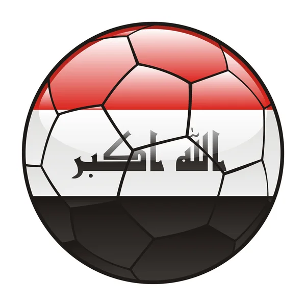 Iraq flag on soccer ball — Stockvector