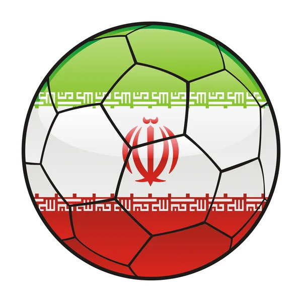 Bandeira do Irã na bola de futebol — Vetor de Stock