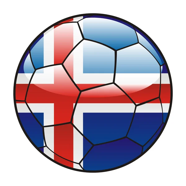 Bandeira da Islândia na bola de futebol — Vetor de Stock