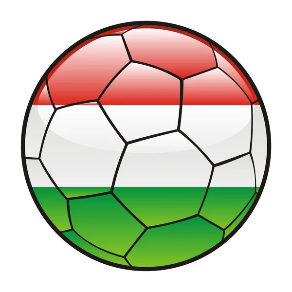 Ungheria bandiera sul pallone da calcio — Vettoriale Stock