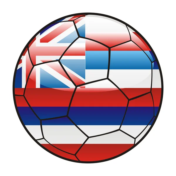 サッカー ボールの上のハワイの旗 — ストックベクタ