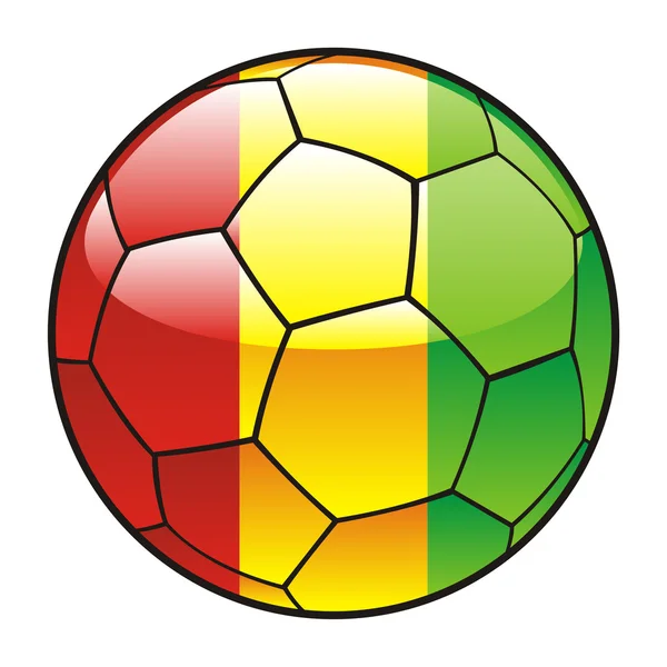Vlajka Guineje na fotbalový míč — Stockový vektor