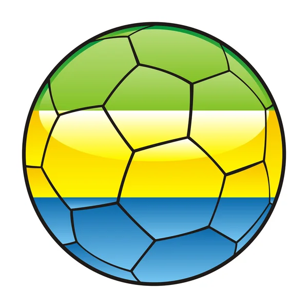 Drapeau gabonais sur ballon de football — Image vectorielle