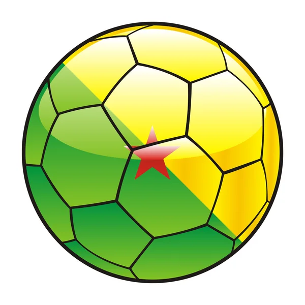 Francouzská Guyana vlajka na fotbalový míč — Stockový vektor