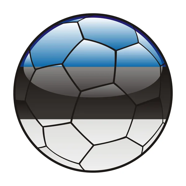 Bandera de Estonia en pelota de fútbol — Archivo Imágenes Vectoriales