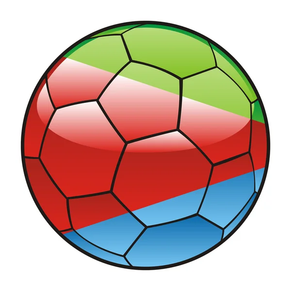 Drapeau érythréen sur ballon de football — Image vectorielle