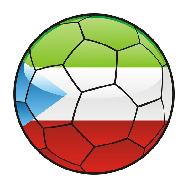 Drapeau de Guinée équatoriale sur ballon de football — Image vectorielle