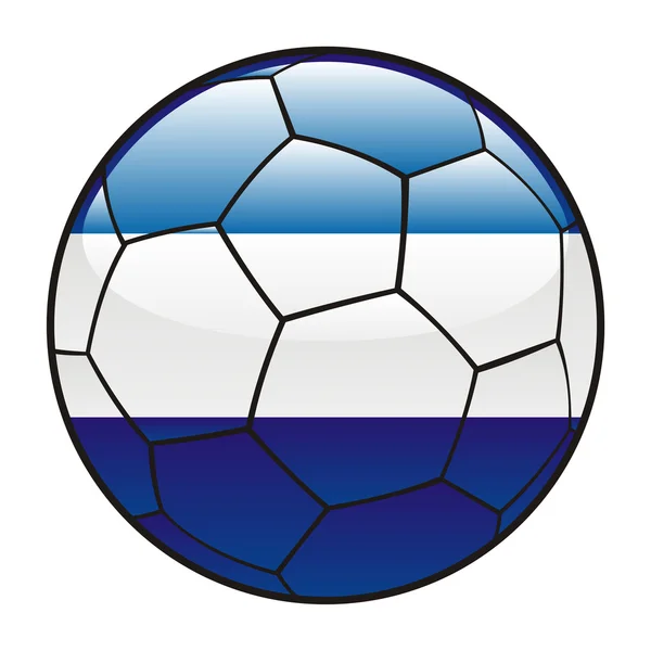 Bandiera El Salvador sul pallone da calcio — Vettoriale Stock