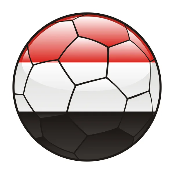 サッカー ボールの上エジプトの国旗 — ストックベクタ
