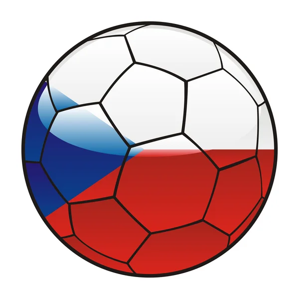 サッカー ボールにチェコの国旗 — ストックベクタ