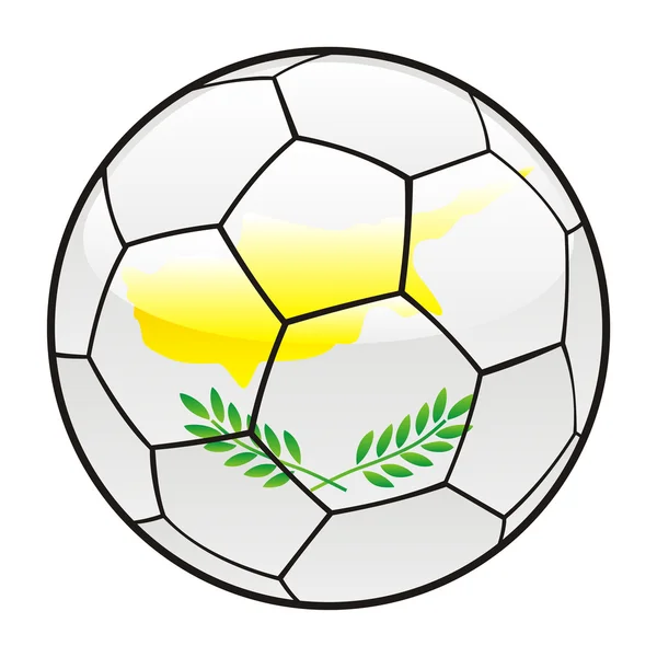 Drapeau de Chypre sur ballon de football — Image vectorielle