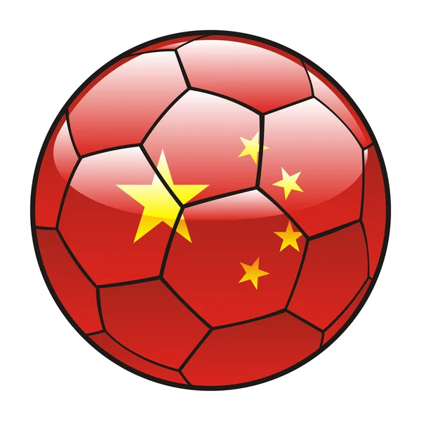 Kínai zászló a futball-labda — Stock Vector