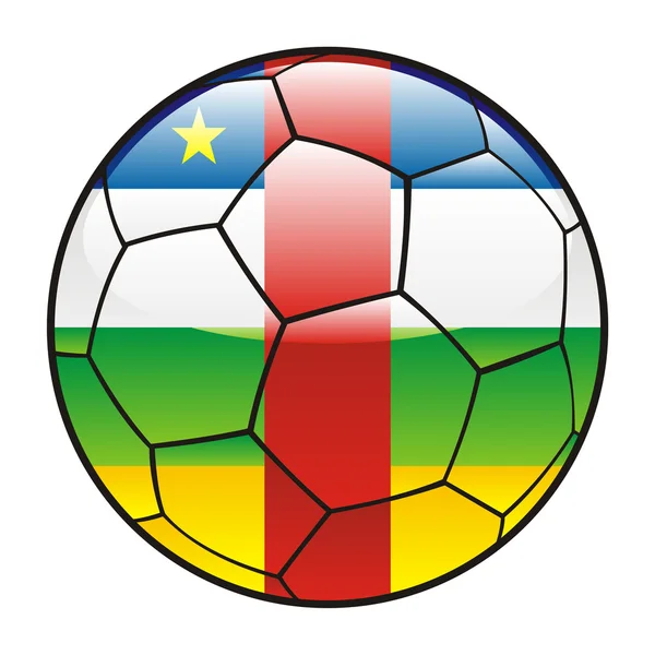 Central Africa flag on soccer ball — Stock Vector