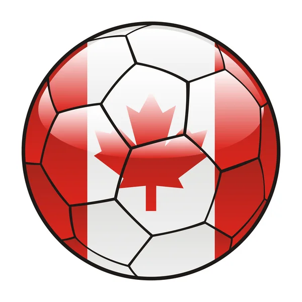 Kanada flagga på fotboll — Stock vektor