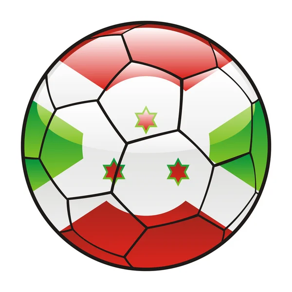 Drapeau Burundi sur ballon de football — Image vectorielle