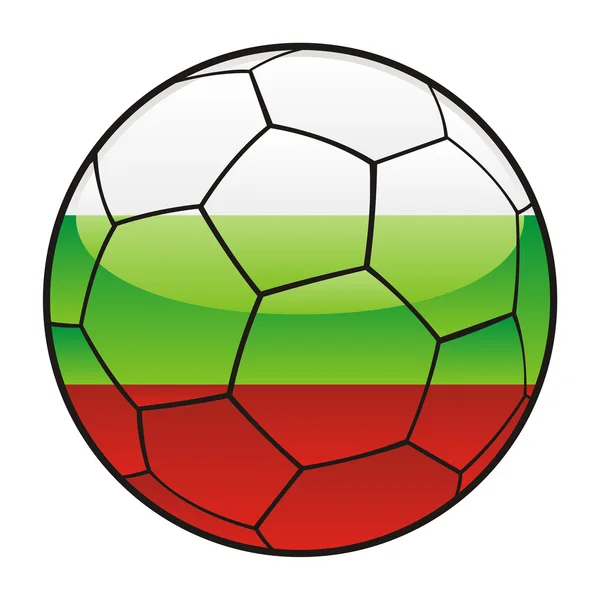Bandeira da Bulgária em bola de futebol — Vetor de Stock