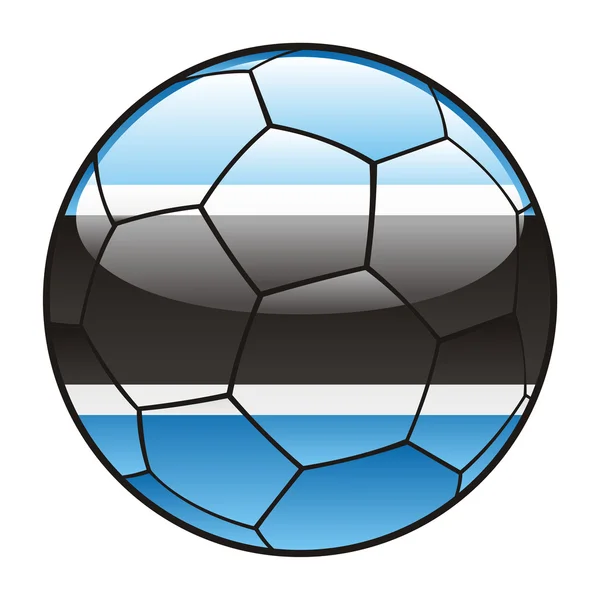 Bandera de Botswana en pelota de fútbol — Vector de stock